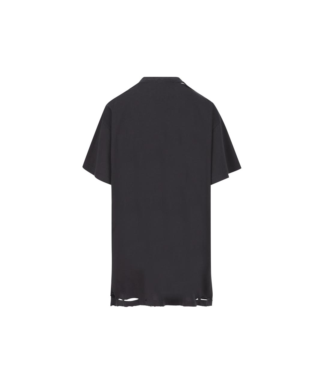 BALENCIAGA Черная хлопковая футболка, фото 4