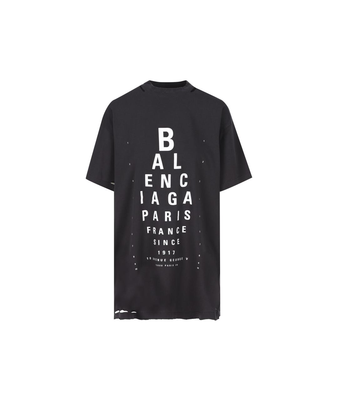 BALENCIAGA Черная хлопковая футболка, фото 1