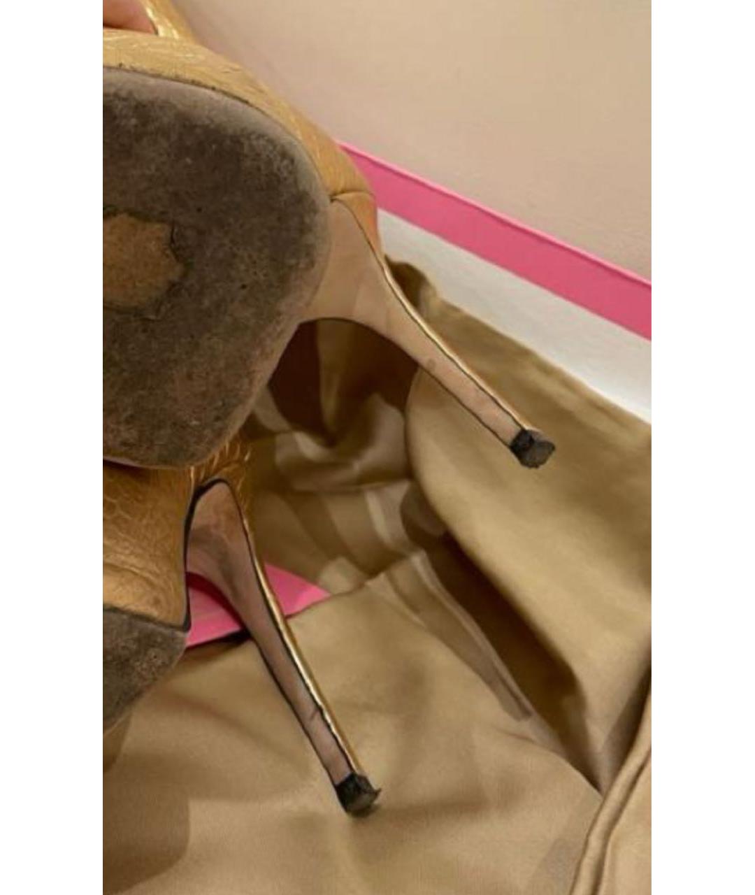 PARIS TEXAS Золотые кожаные сапоги, фото 7