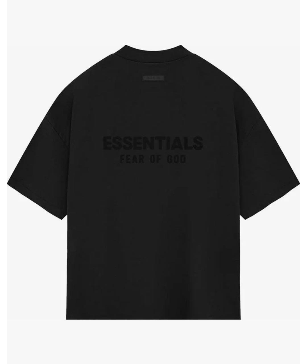 FEAR OF GOD ESSENTIALS Черная хлопковая футболка, фото 2