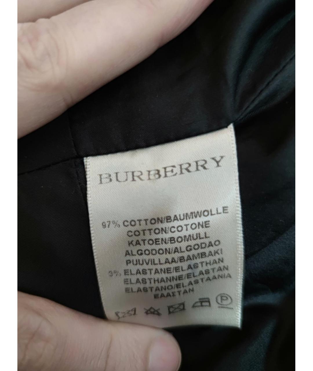 BURBERRY Темно-синий хлопко-эластановый жакет/пиджак, фото 9