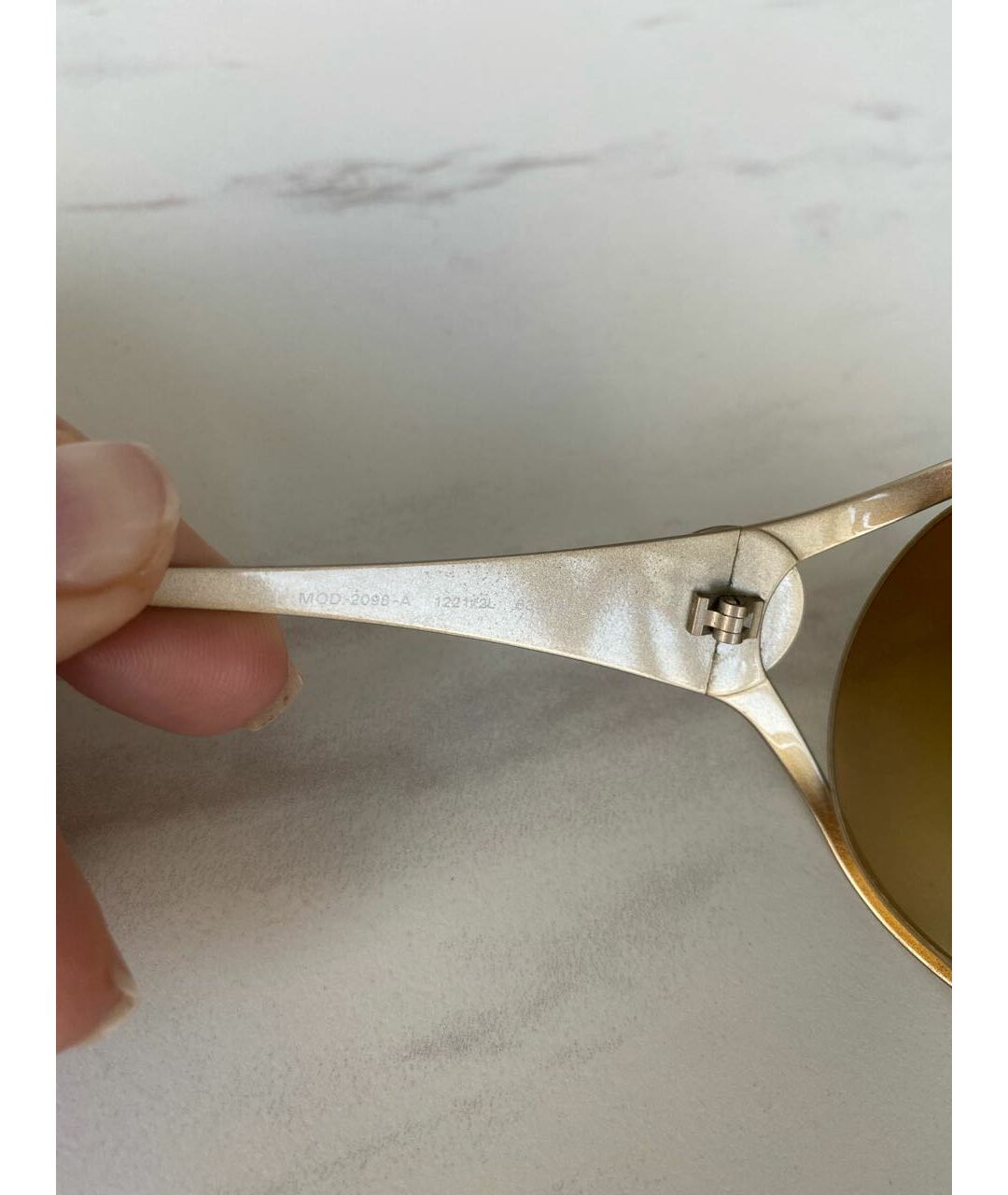 VERSACE Золотые металлические солнцезащитные очки, фото 3