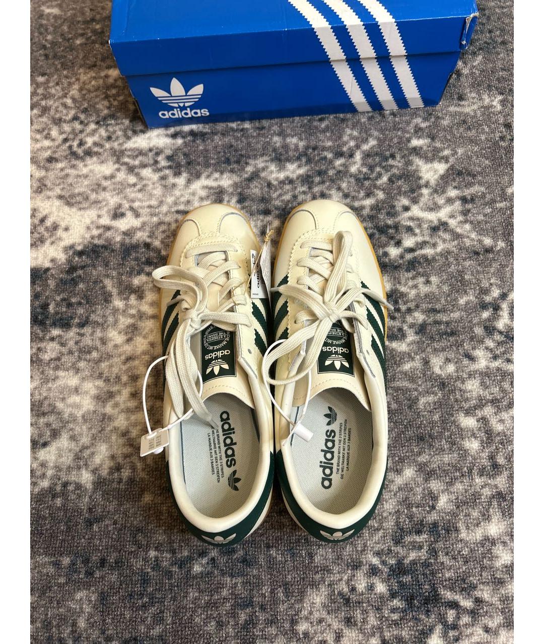 ADIDAS Бежевые кожаные низкие кроссовки / кеды, фото 3