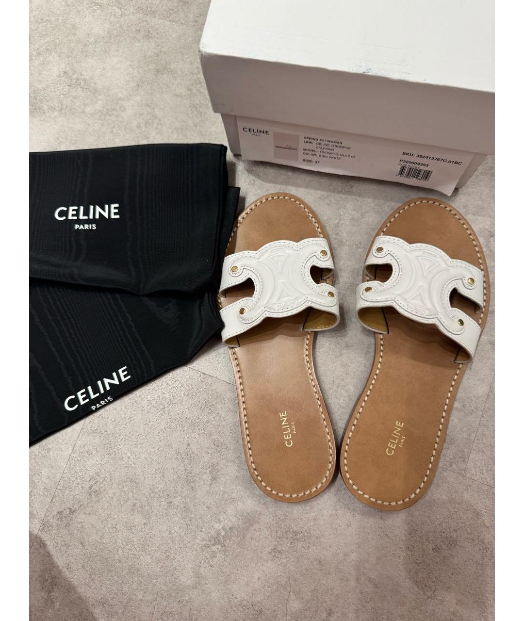 CELINE Белые шлепанцы, фото 3