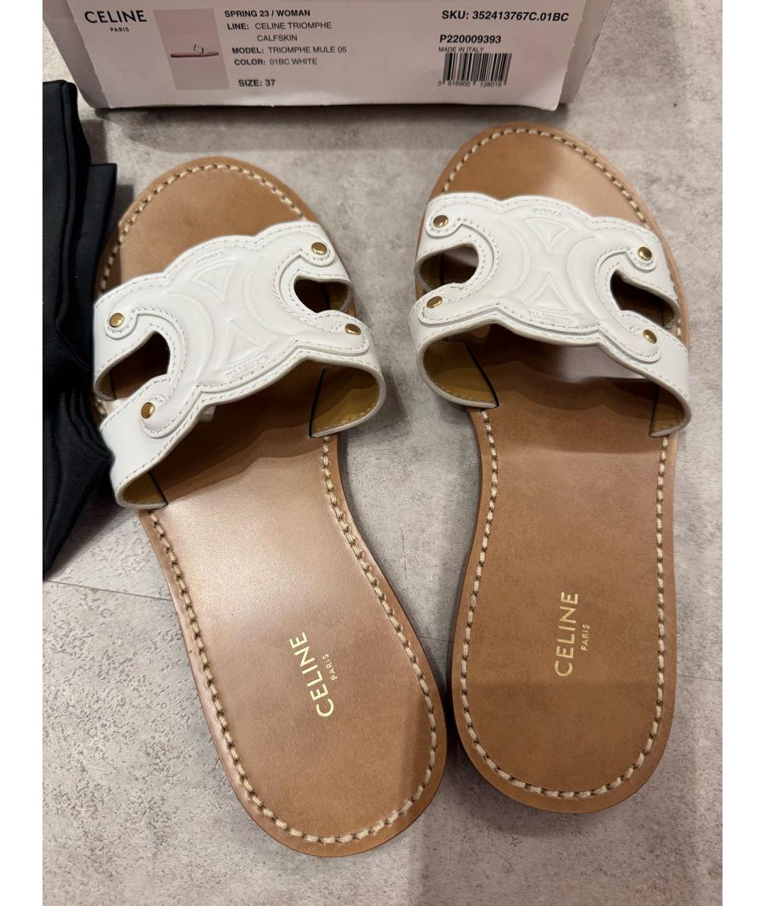 CELINE Белые шлепанцы, фото 6