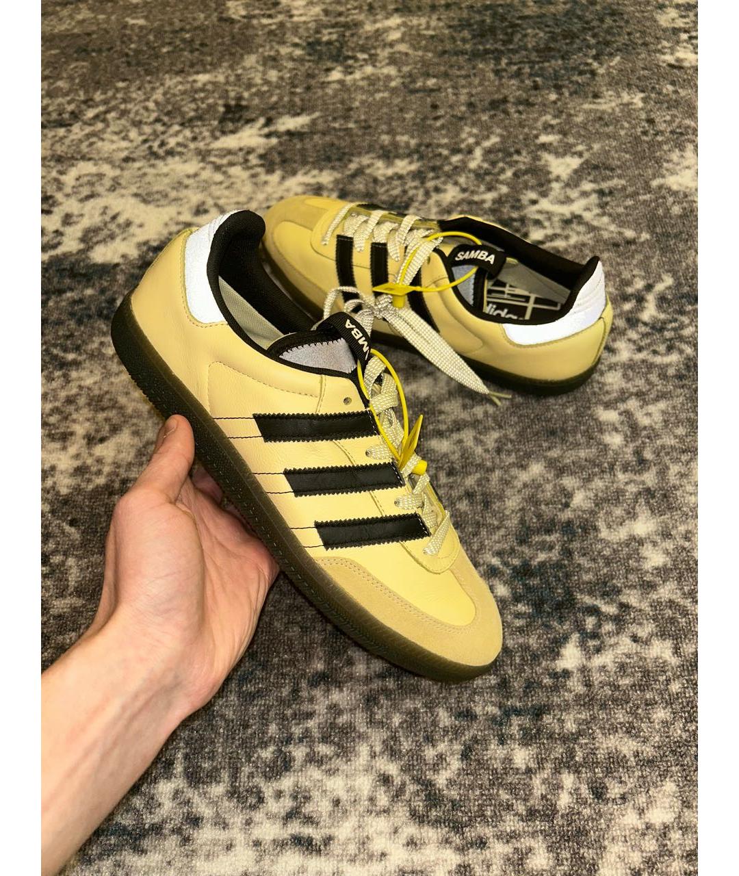 ADIDAS Желтые кожаные низкие кроссовки / кеды, фото 6