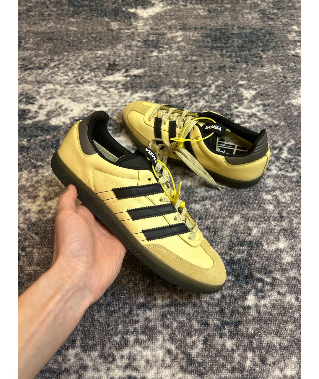 ADIDAS Желтые кожаные низкие кроссовки / кеды, фото 5