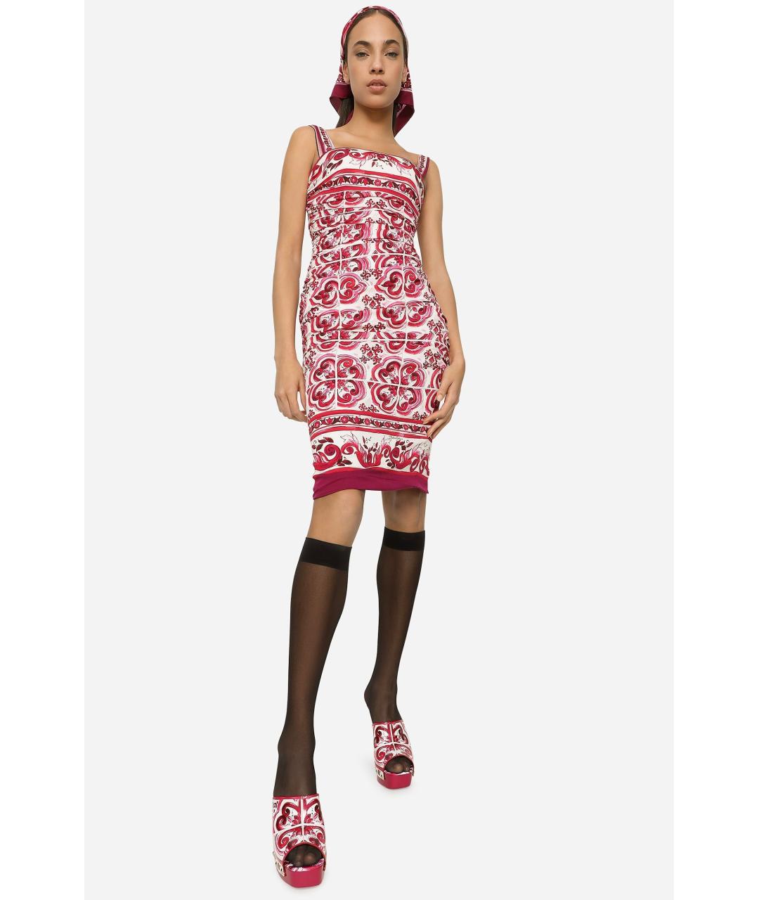 DOLCE&GABBANA Розовое коктейльное платье, фото 4