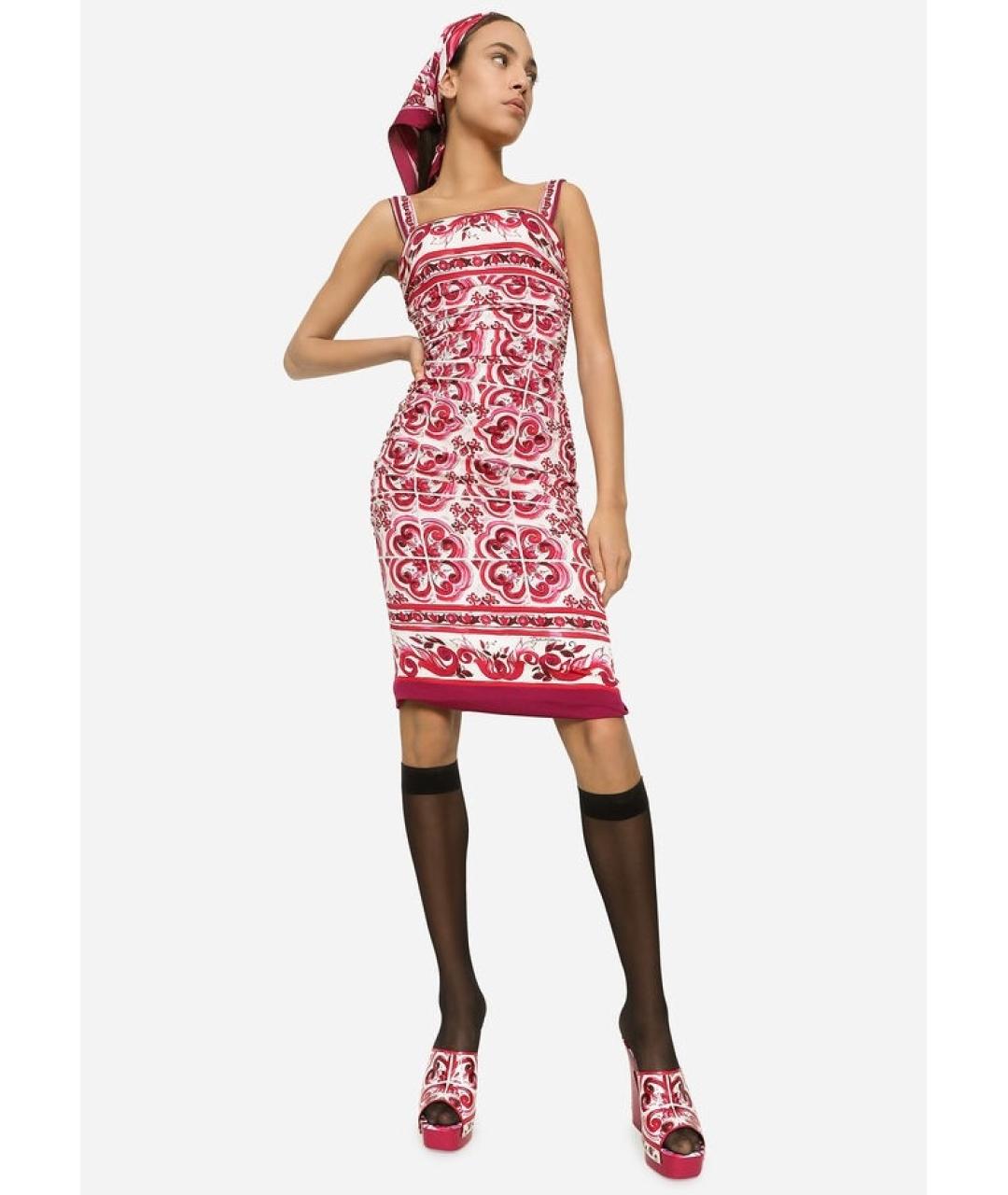 DOLCE&GABBANA Розовое коктейльное платье, фото 5