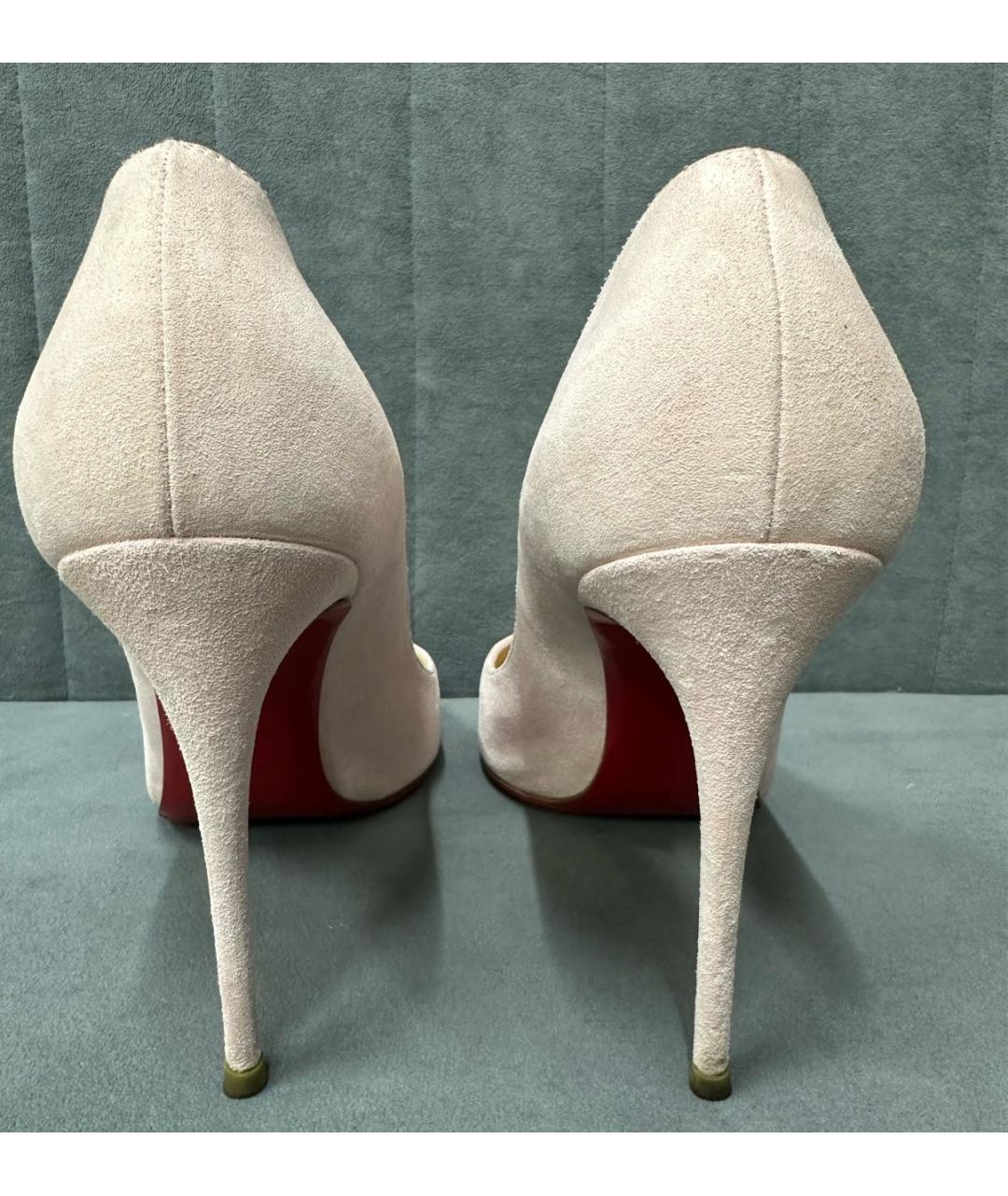 CHRISTIAN LOUBOUTIN Розовые замшевые туфли, фото 4