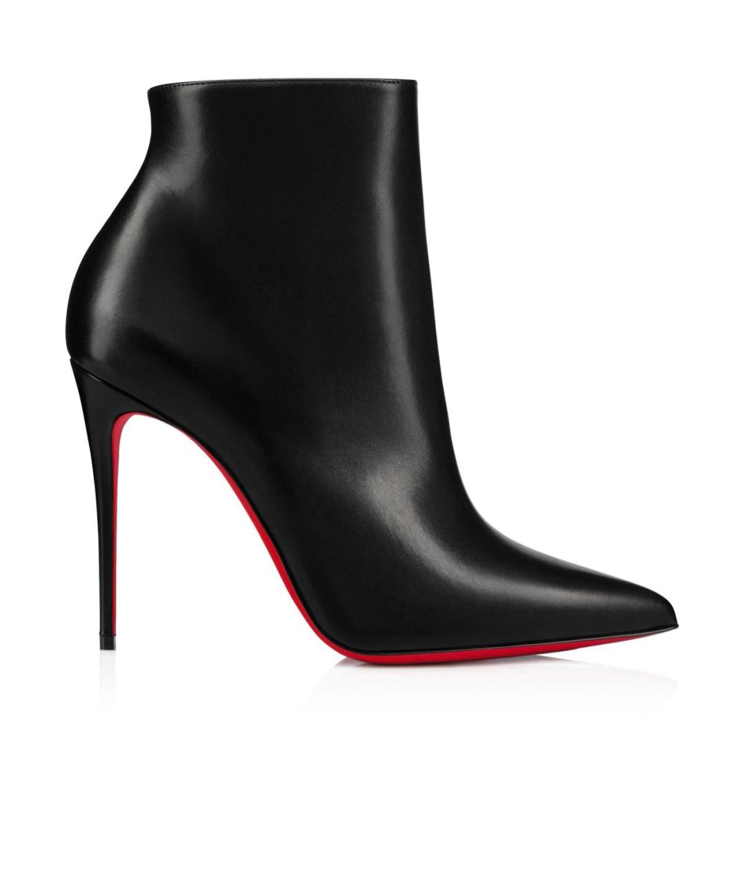 CHRISTIAN LOUBOUTIN Черные кожаные ботильоны, фото 1