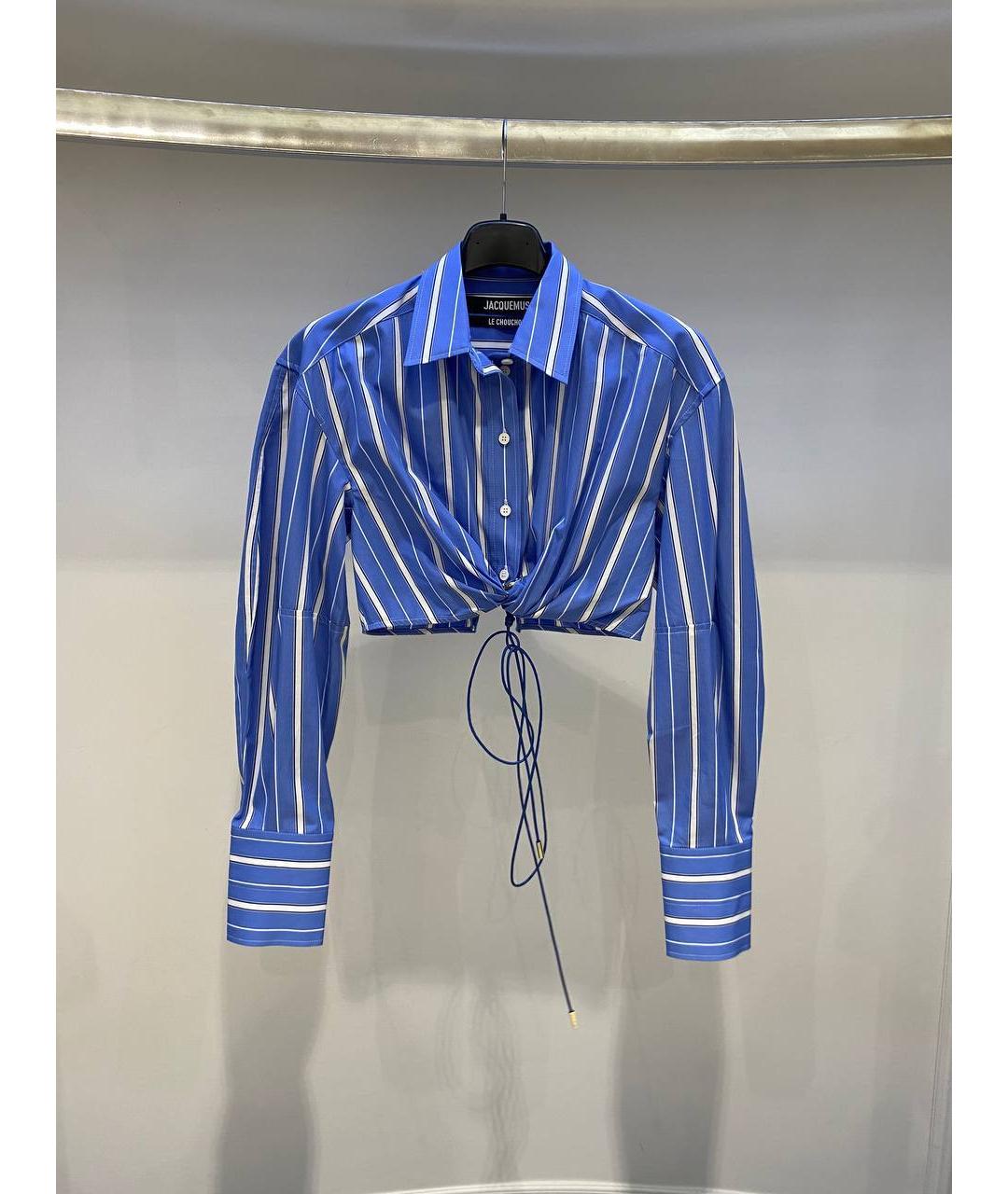 JACQUEMUS Синяя хлопковая рубашка, фото 2