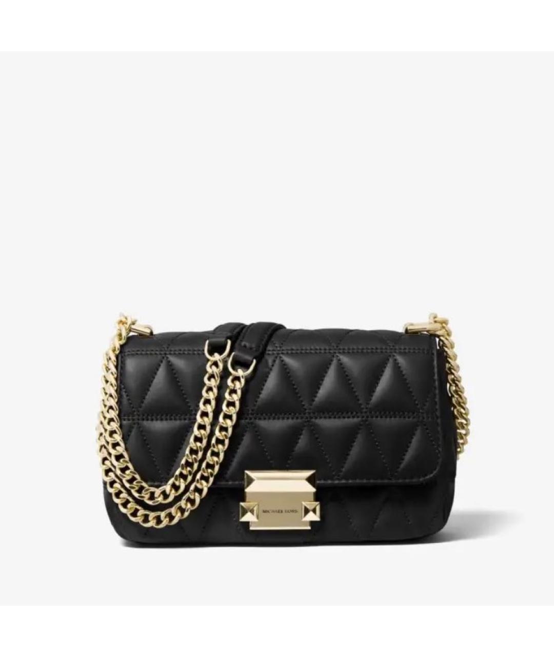 MICHAEL KORS Черная кожаная сумка через плечо, фото 5