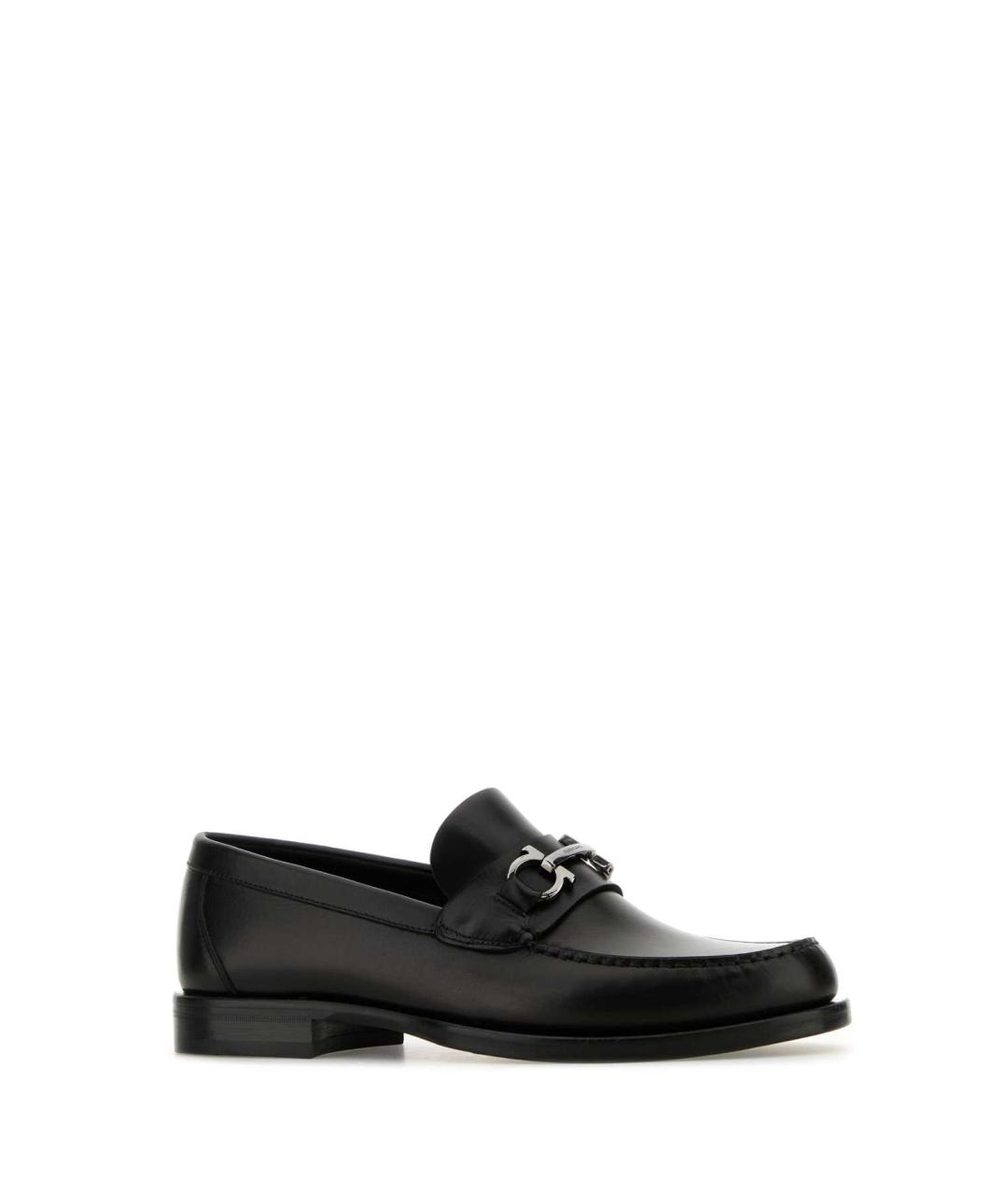 FERRAGAMO Черные кожаные лоферы, фото 2