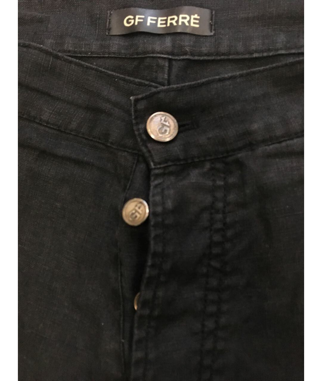 GIANFRANCO FERRE Черные льняные брюки чинос, фото 4