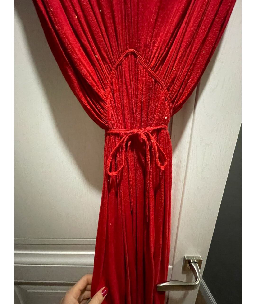 MES DEMOISELLES Красное шелковое вечернее платье, фото 4