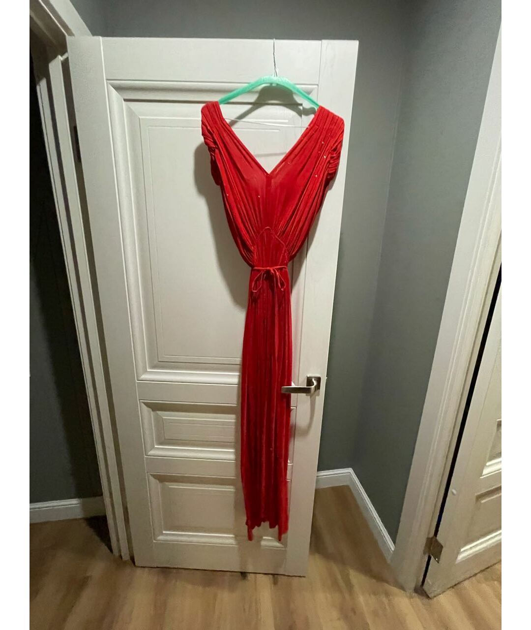 MES DEMOISELLES Красное шелковое вечернее платье, фото 2