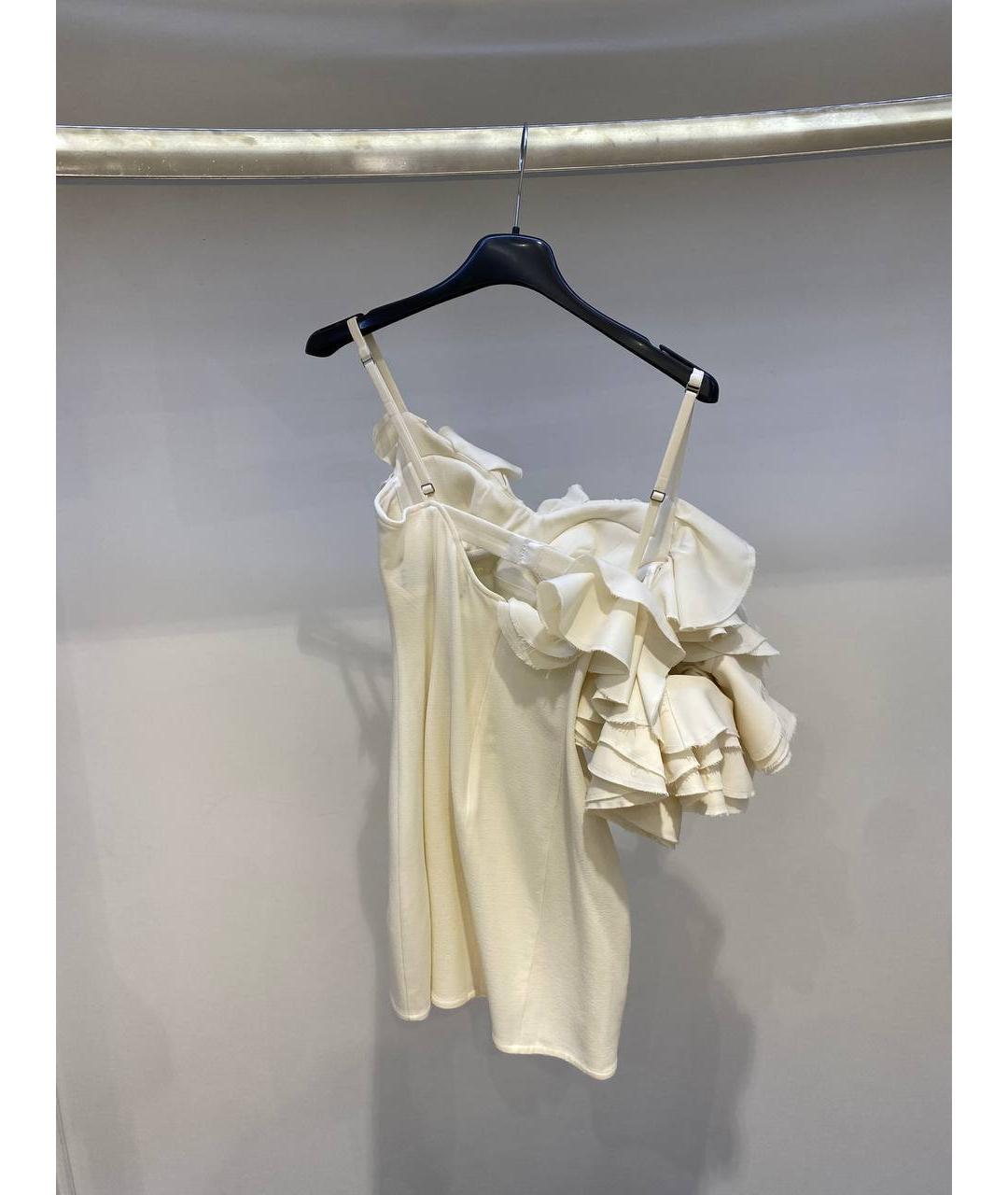 JACQUEMUS Белое шерстяное коктейльное платье, фото 6