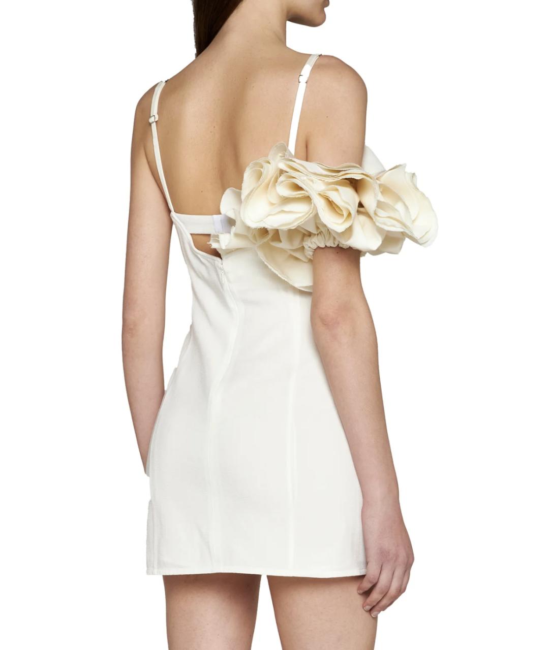 JACQUEMUS Белое шерстяное коктейльное платье, фото 3