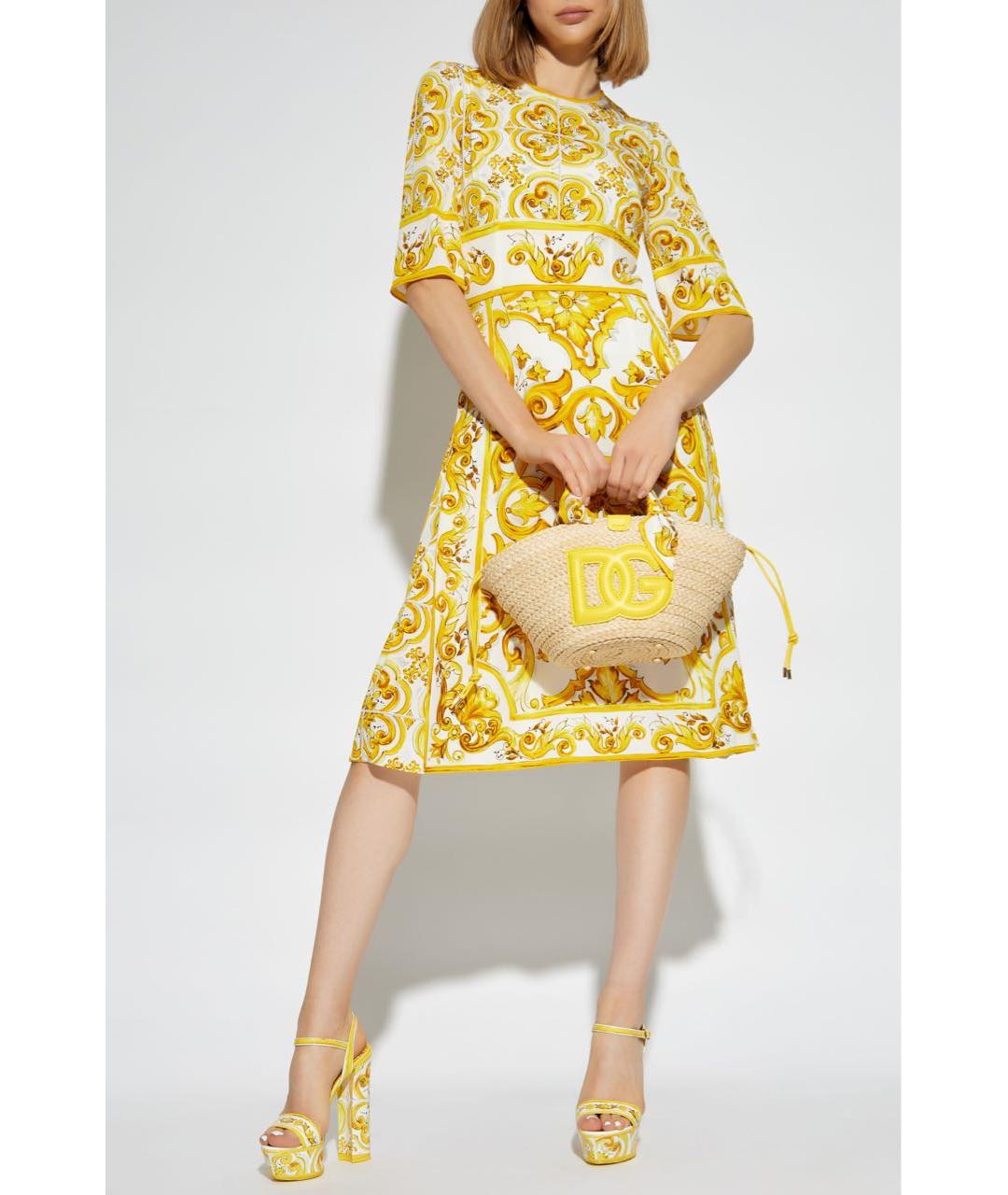 DOLCE&GABBANA Желтое повседневное платье, фото 6