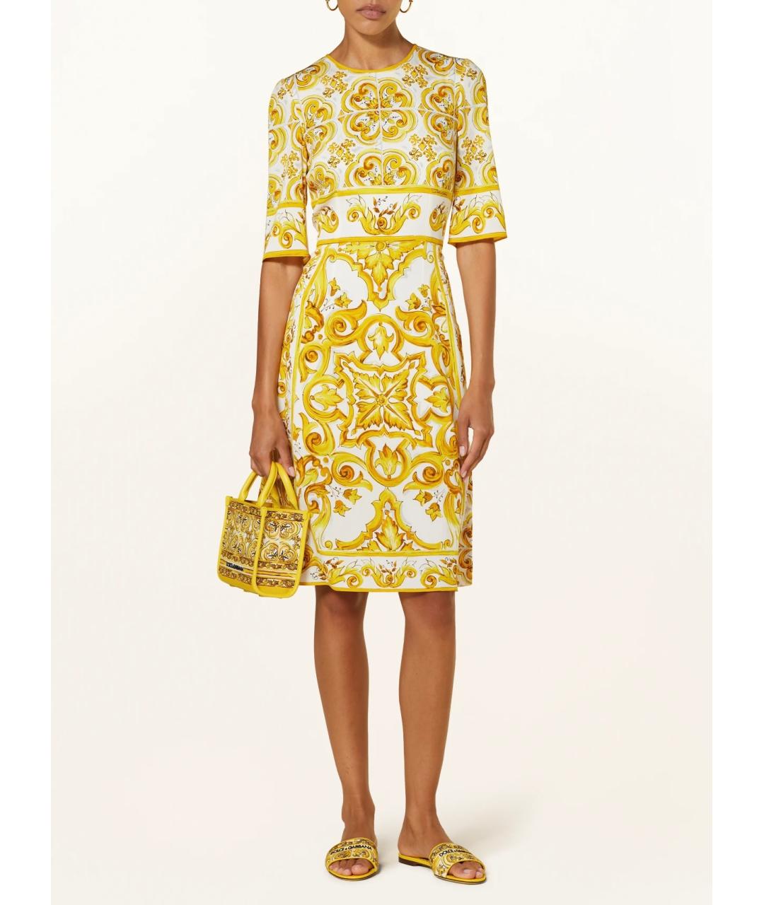 DOLCE&GABBANA Желтое повседневное платье, фото 2
