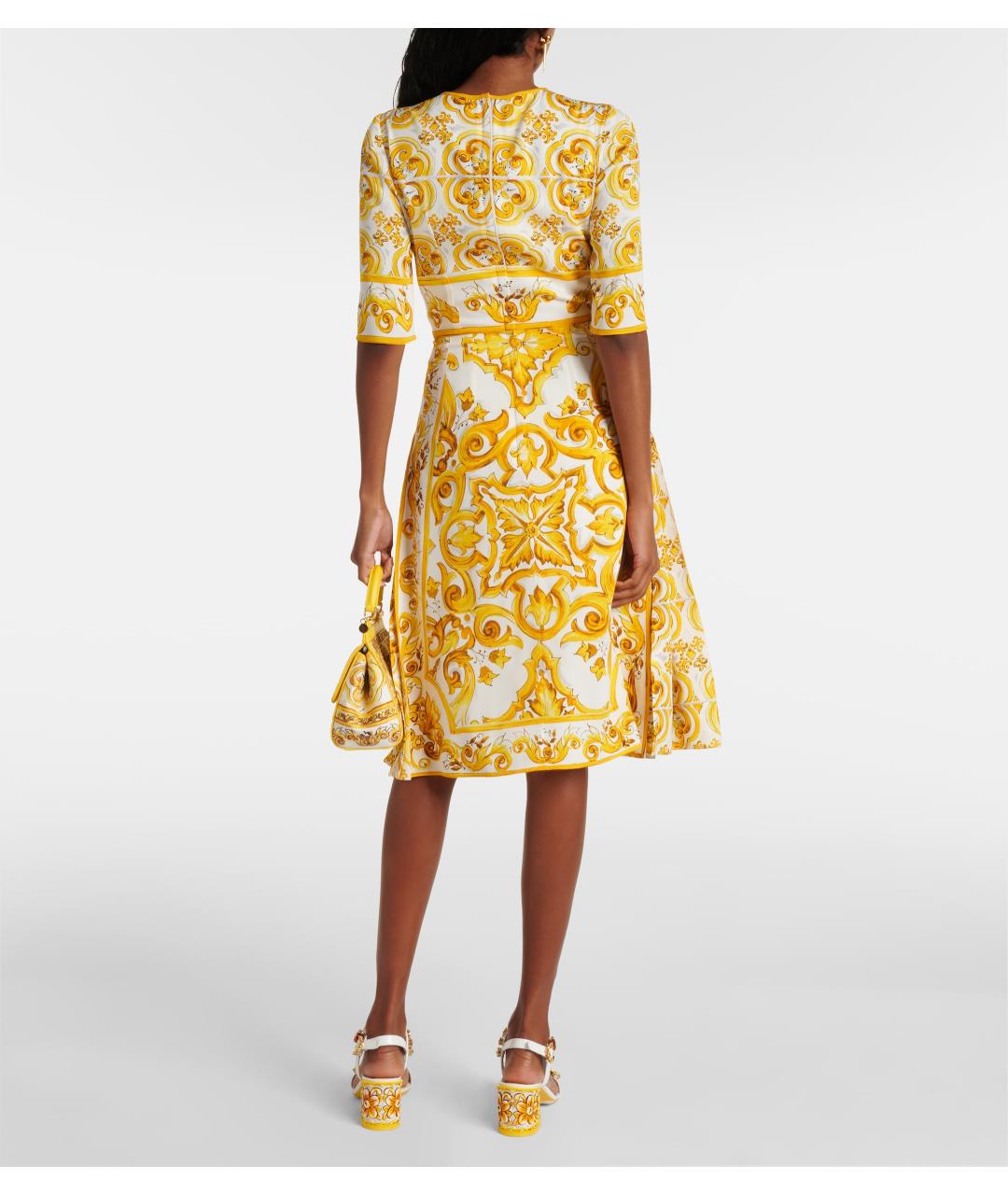DOLCE&GABBANA Желтое повседневное платье, фото 5