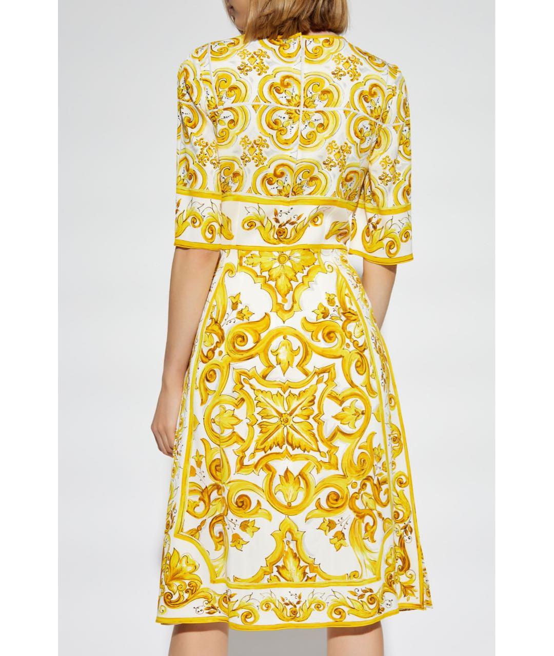 DOLCE&GABBANA Желтое повседневное платье, фото 8