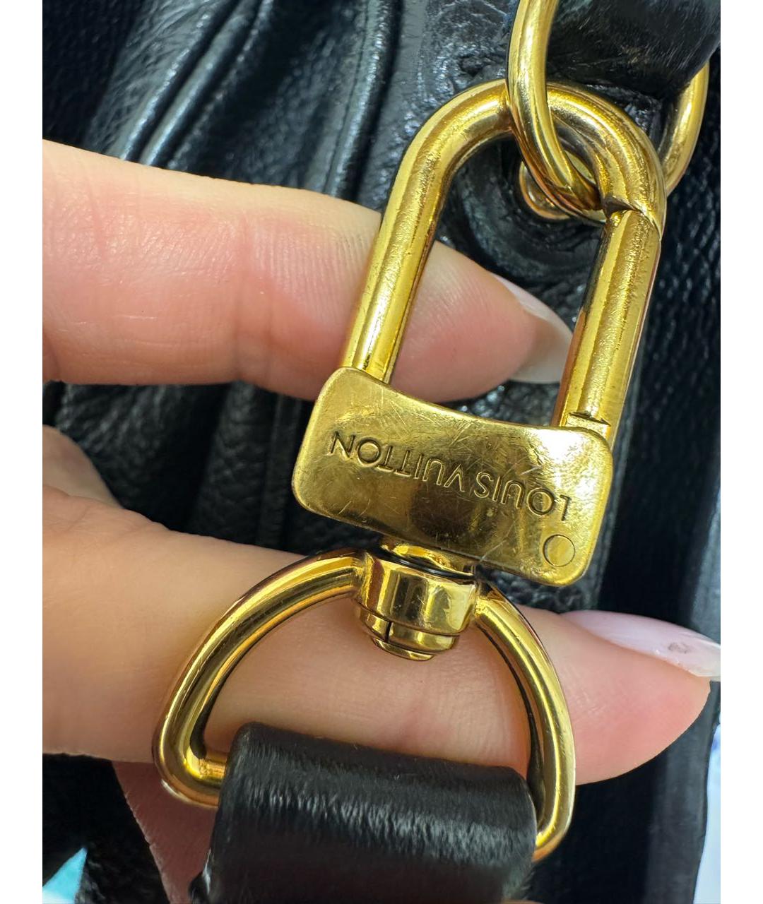 LOUIS VUITTON Черная кожаная сумка через плечо, фото 7