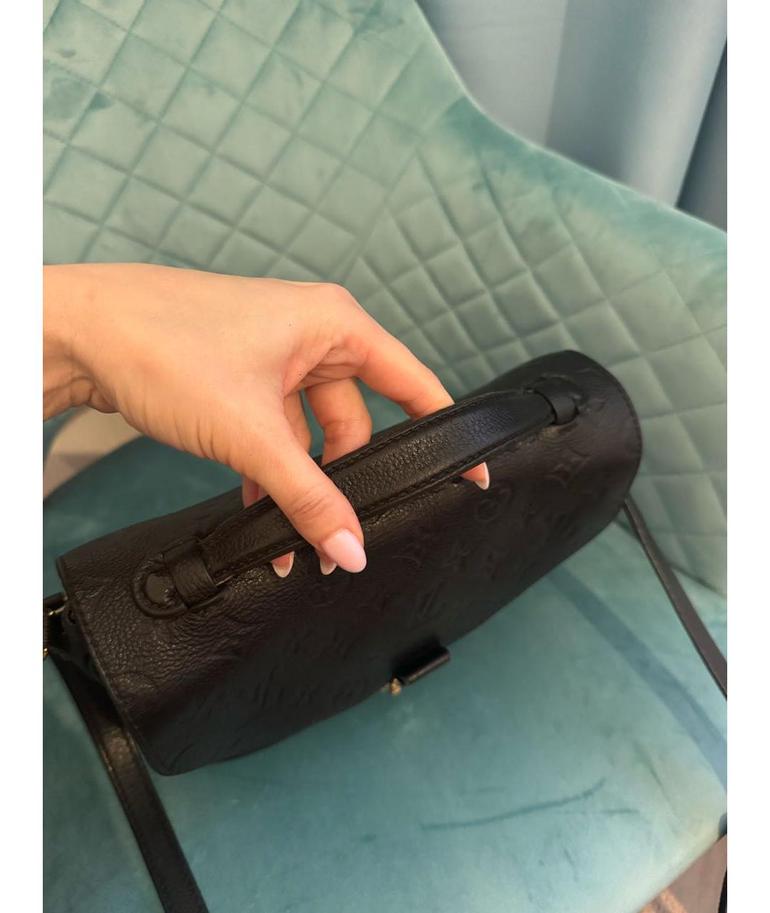 LOUIS VUITTON Черная кожаная сумка через плечо, фото 3