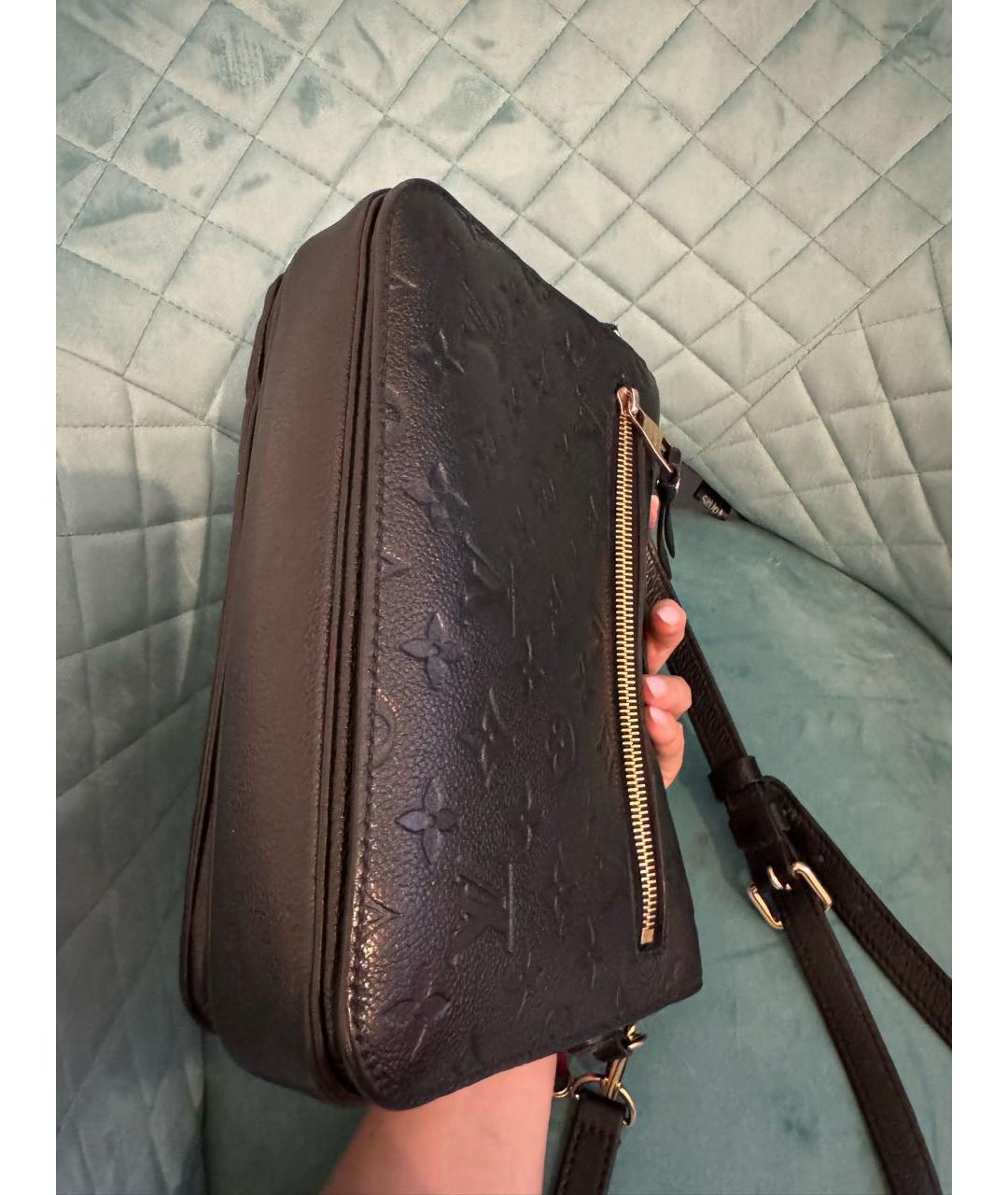 LOUIS VUITTON Черная кожаная сумка через плечо, фото 4