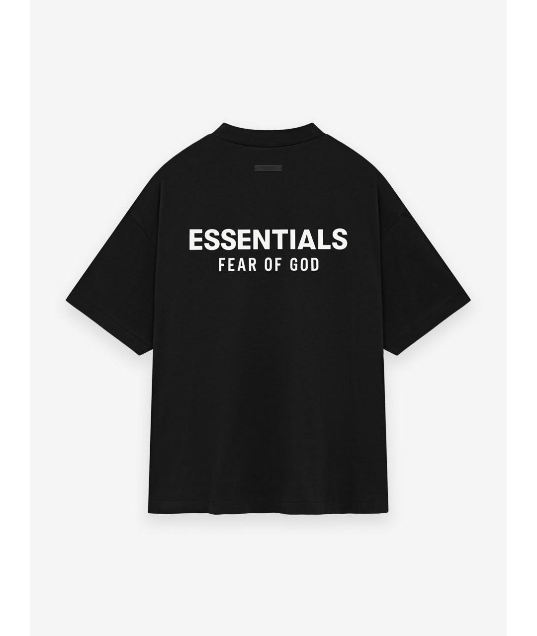 FEAR OF GOD ESSENTIALS Черная хлопковая футболка, фото 2