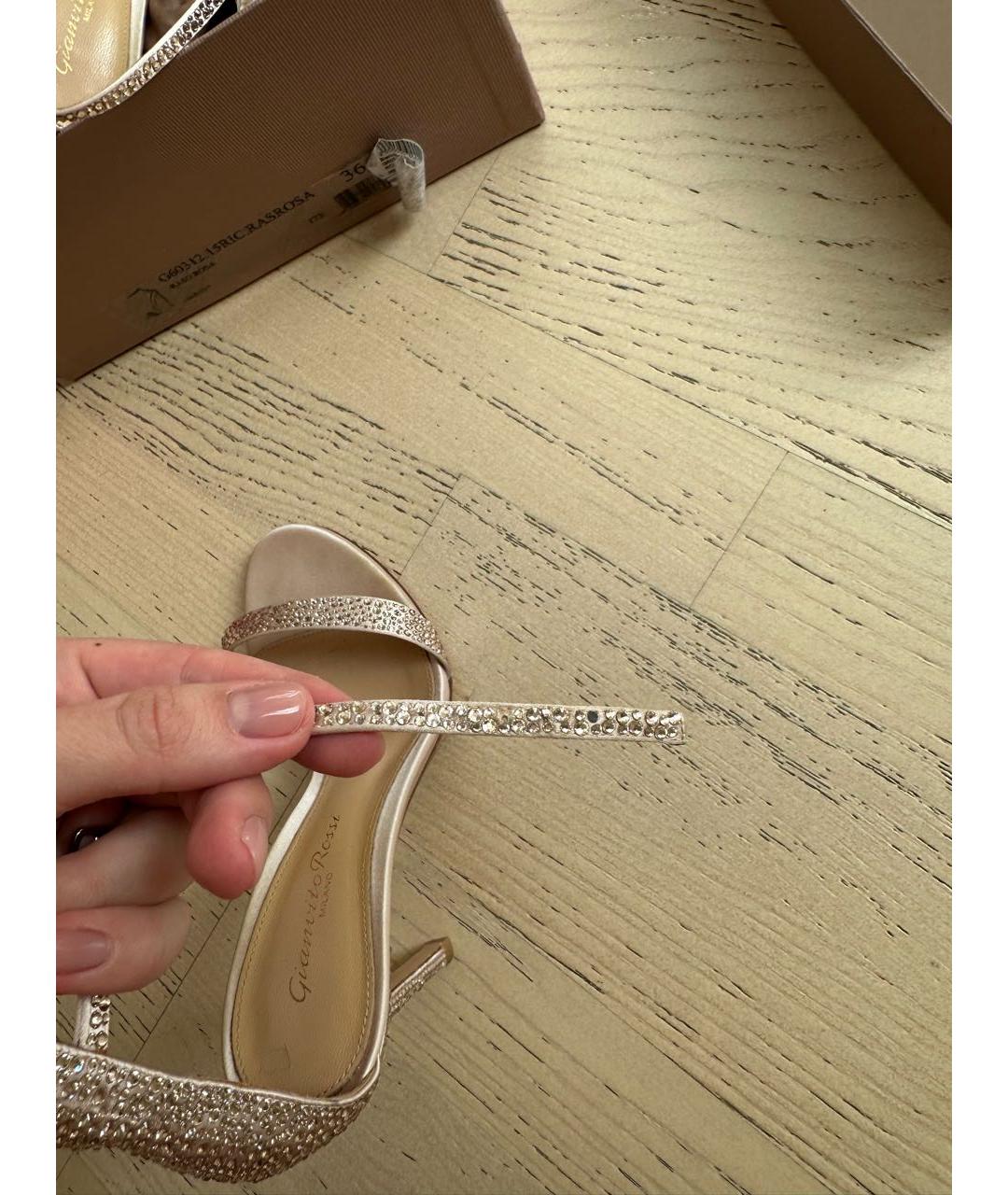 GIANVITO ROSSI Розовые кожаные босоножки, фото 7