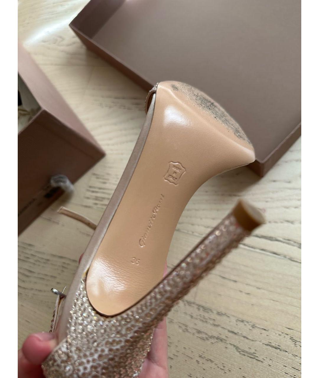 GIANVITO ROSSI Розовые кожаные босоножки, фото 8
