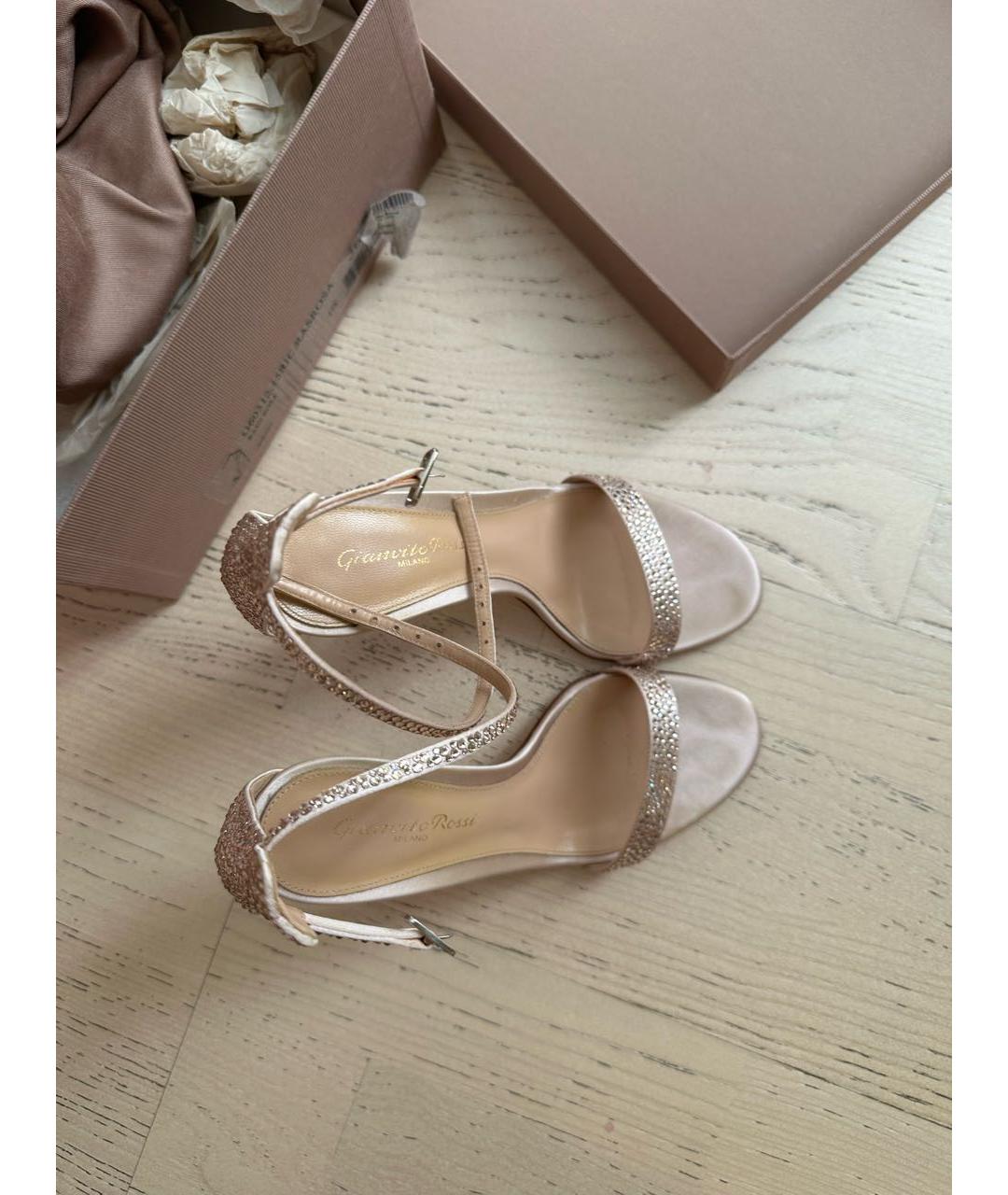 GIANVITO ROSSI Розовые кожаные босоножки, фото 3