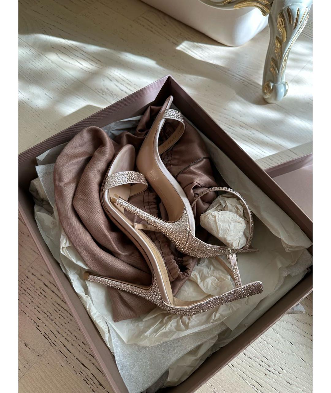 GIANVITO ROSSI Розовые кожаные босоножки, фото 6