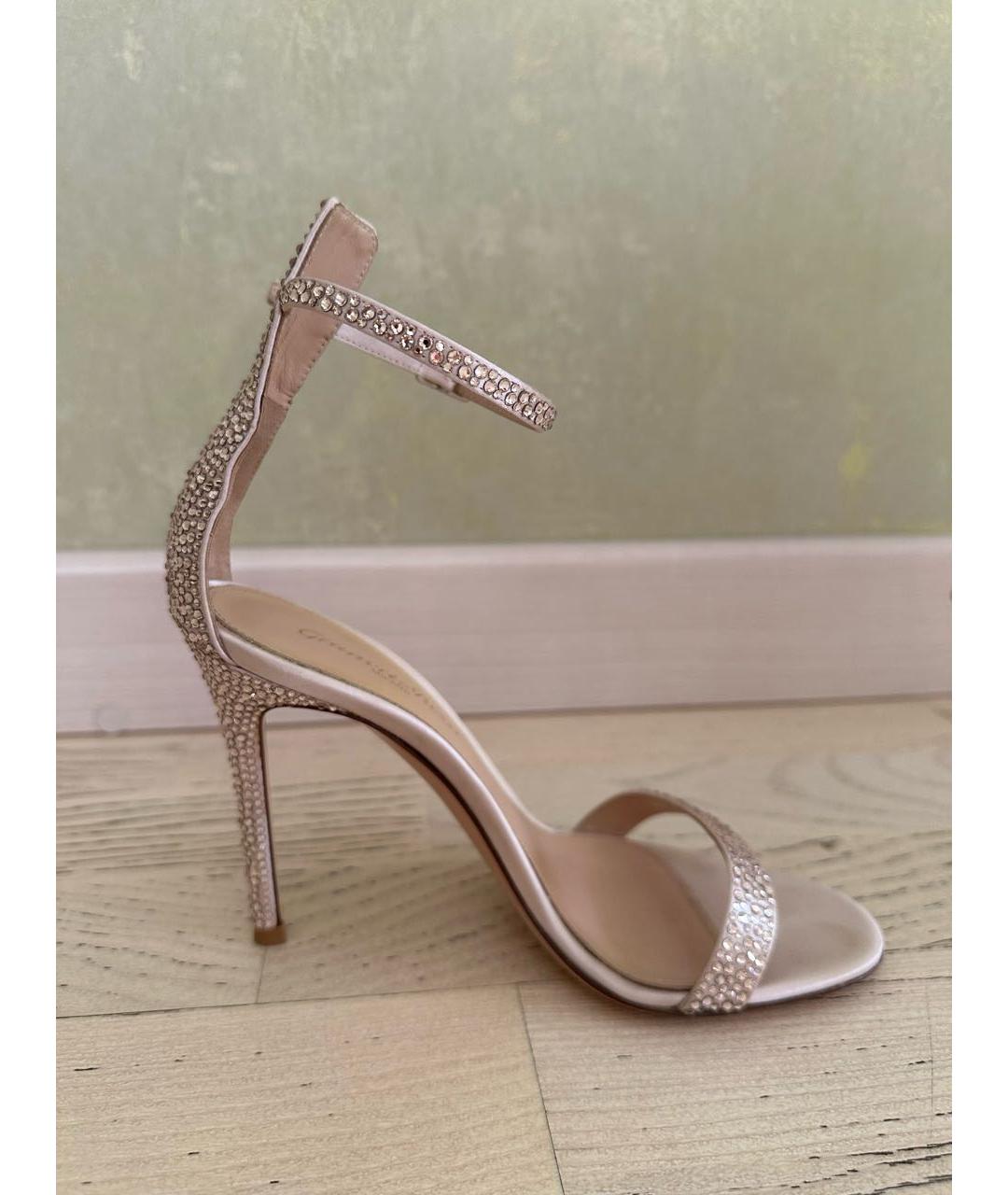GIANVITO ROSSI Розовые кожаные босоножки, фото 9