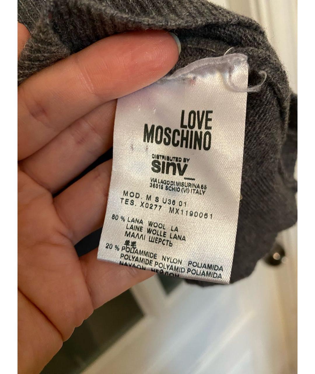 LOVE MOSCHINO Серый шерстяной джемпер / свитер, фото 5