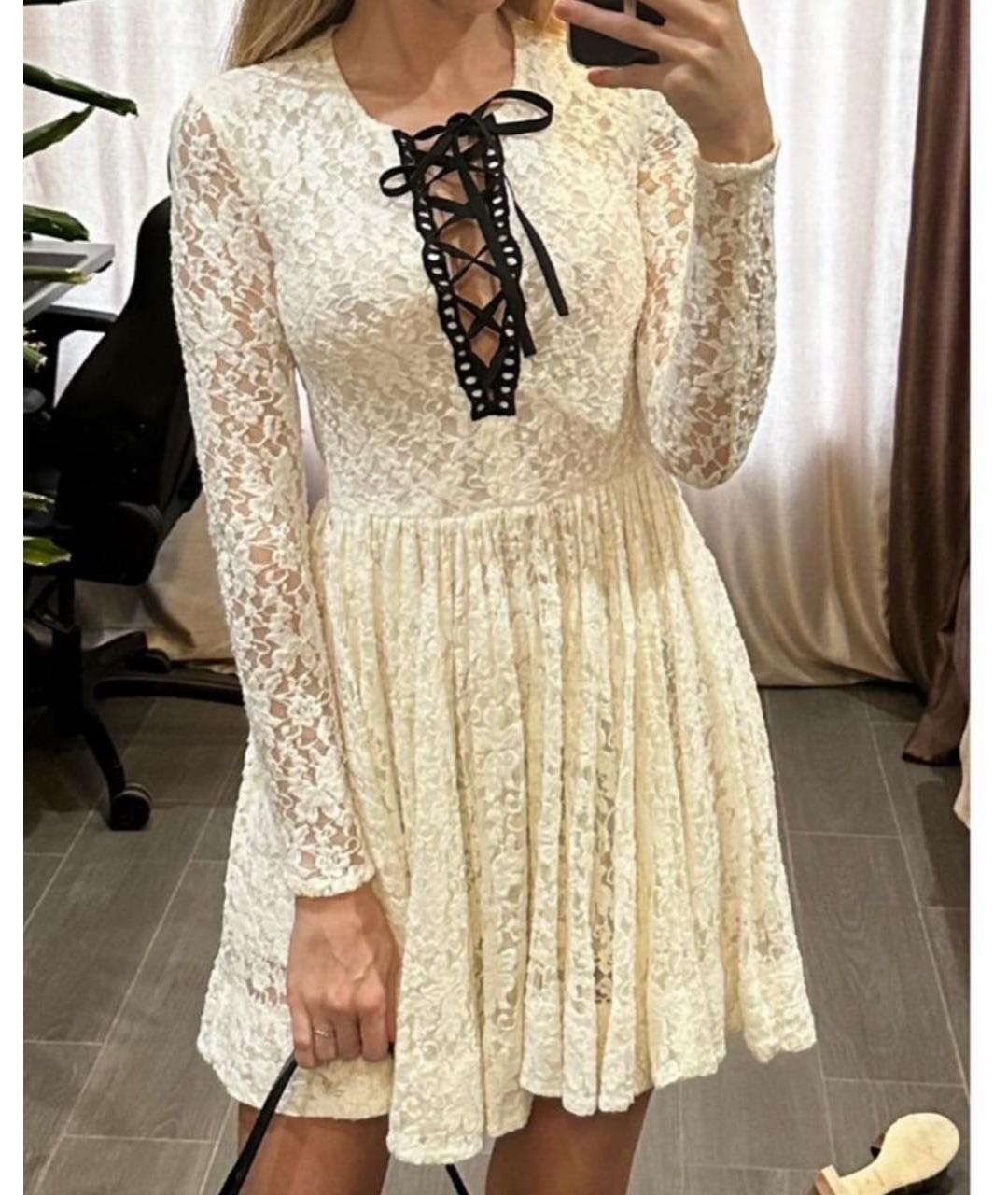 MAJE Белое кружевное коктейльное платье, фото 2