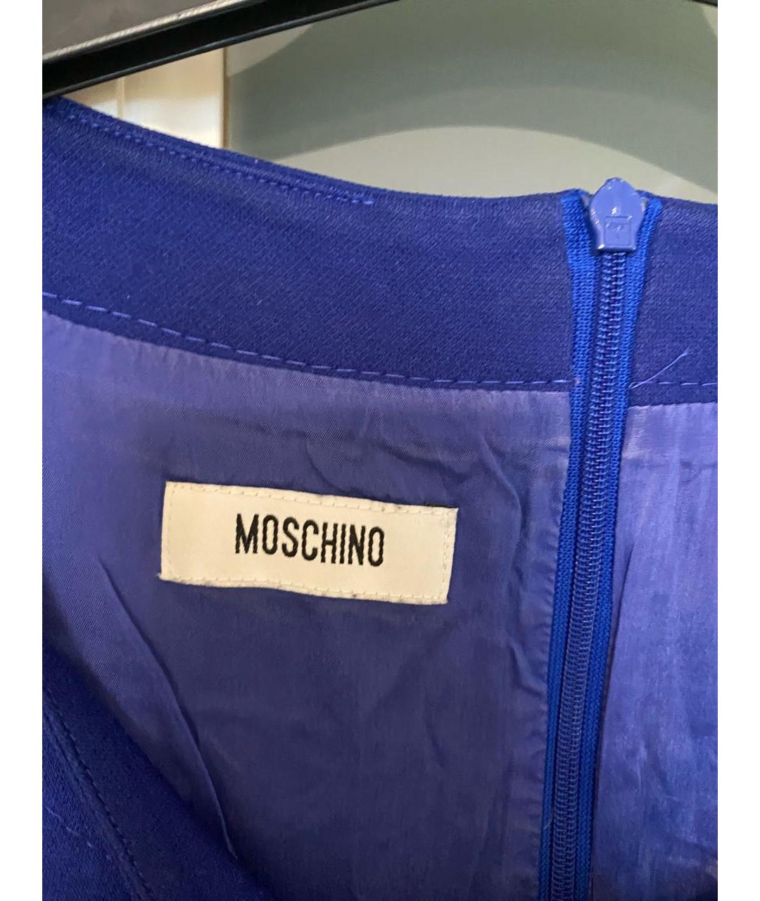 MOSCHINO Синее хлопковое повседневное платье, фото 3