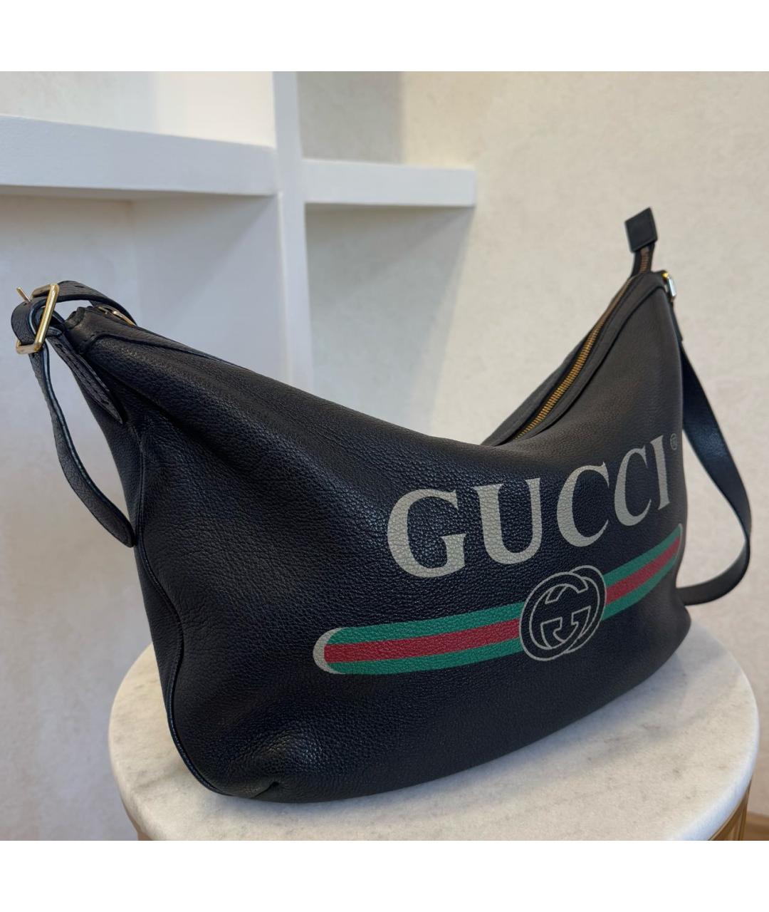 GUCCI Черная кожаная сумка на плечо, фото 3