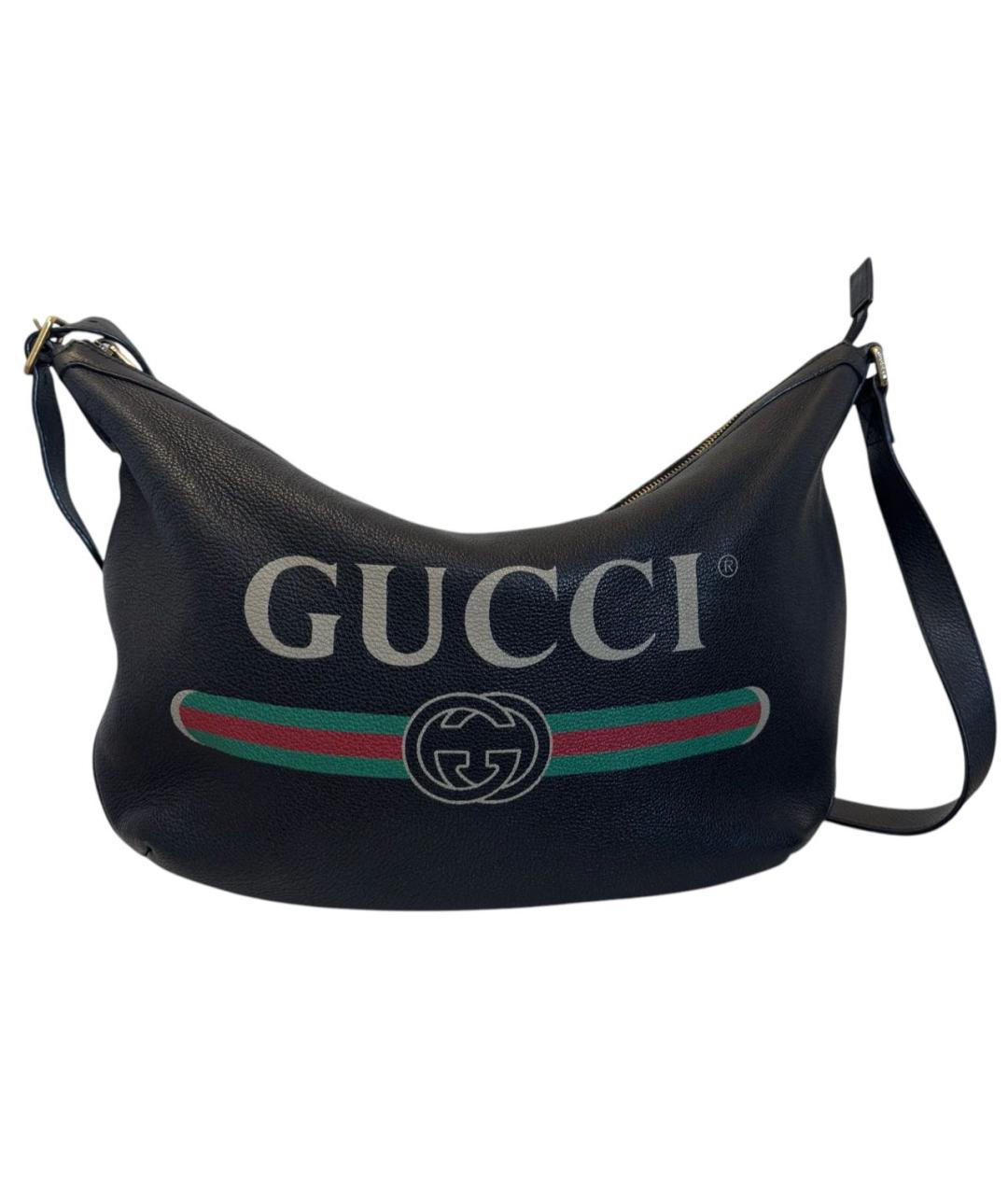 GUCCI Черная кожаная сумка на плечо, фото 1