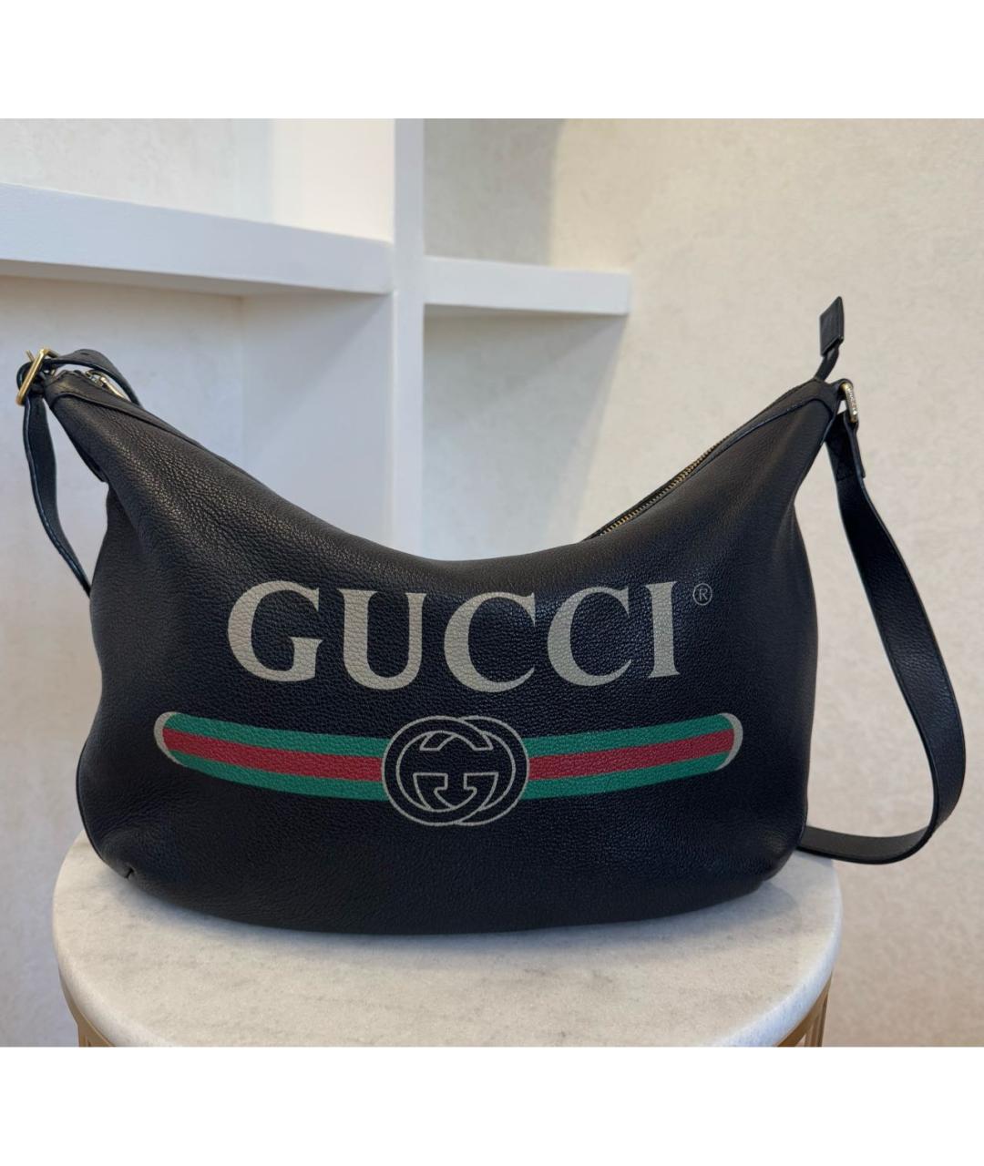 GUCCI Черная кожаная сумка на плечо, фото 2