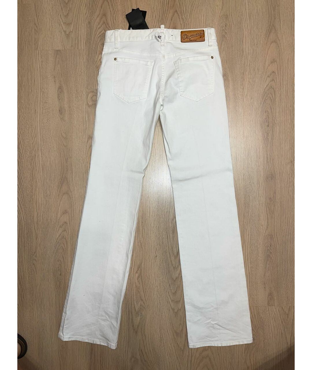 DSQUARED2 Белые хлопковые прямые джинсы, фото 2