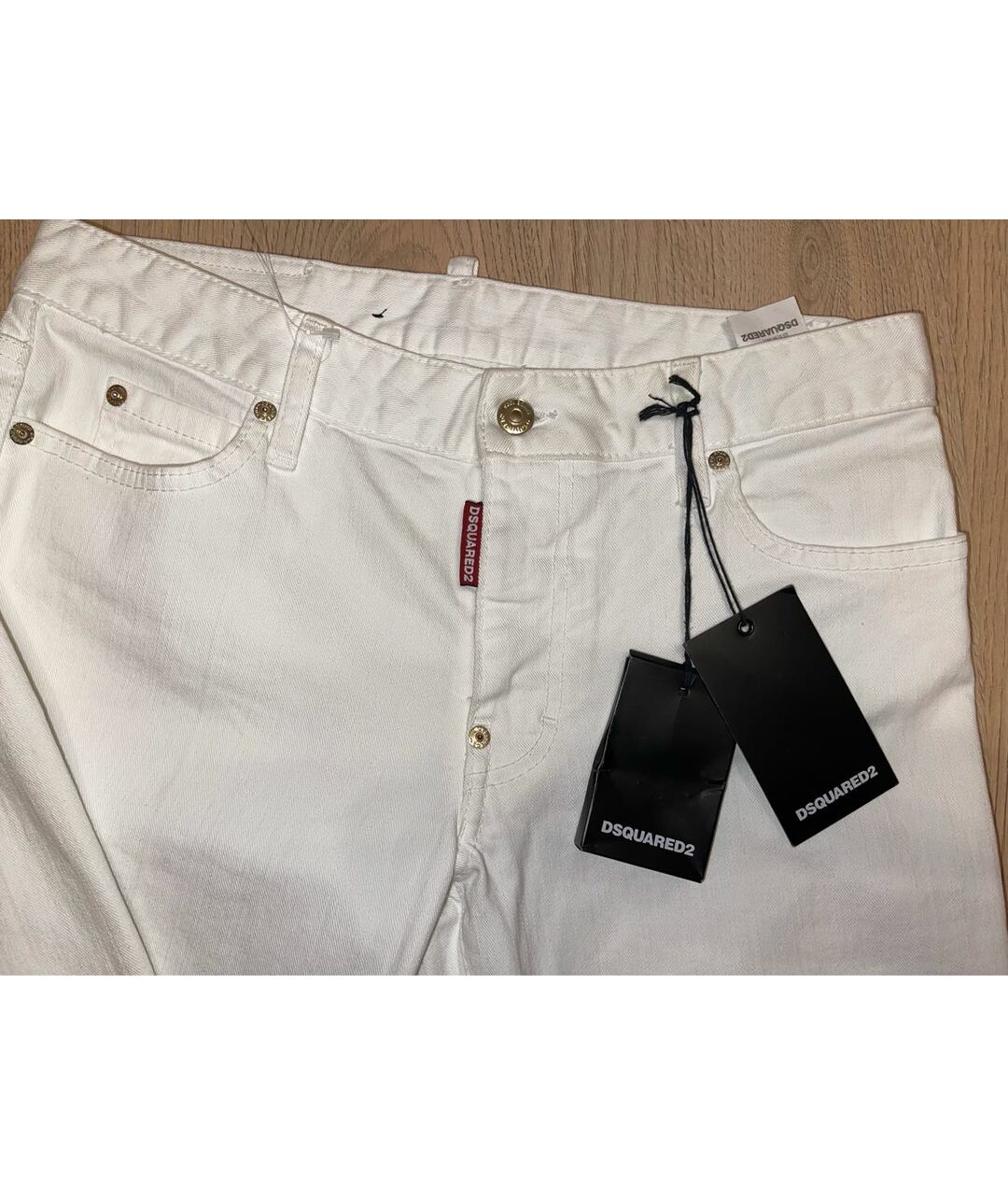 DSQUARED2 Белые хлопковые прямые джинсы, фото 4