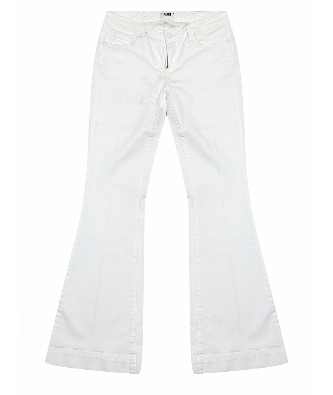 PAIGE Белые хлопковые джинсы клеш, фото 1