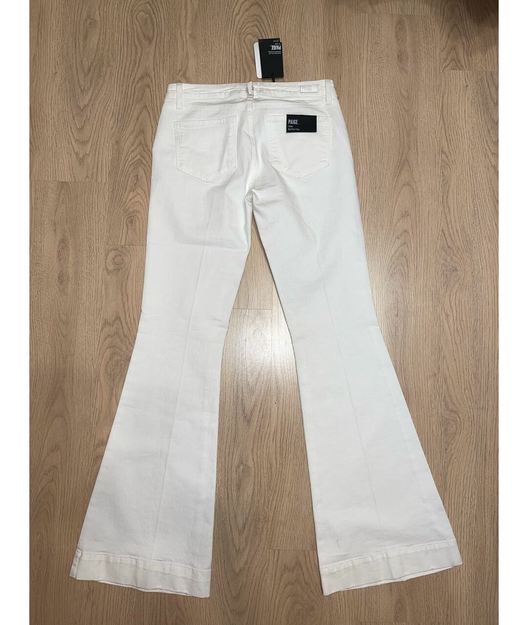 PAIGE Белые хлопковые джинсы клеш, фото 2