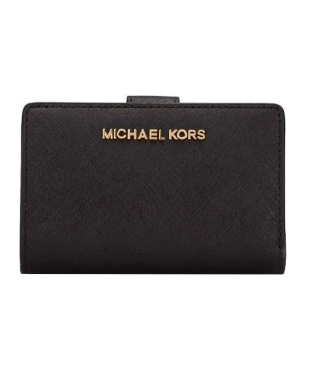 MICHAEL KORS Черный кожаный кошелек, фото 1