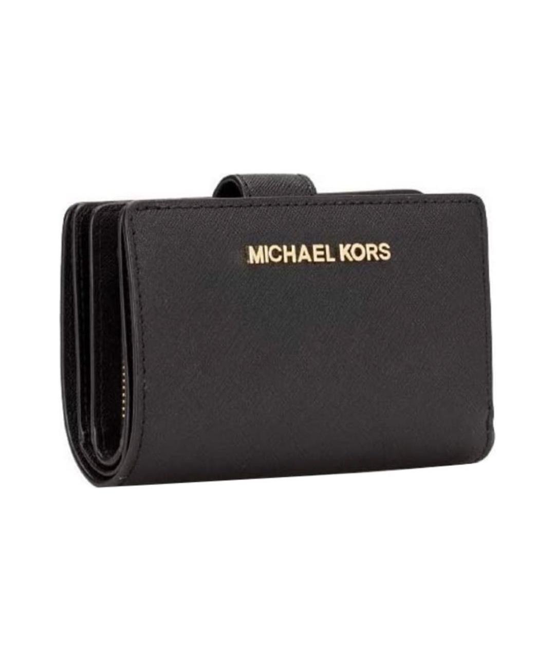 MICHAEL KORS Черный кожаный кошелек, фото 2