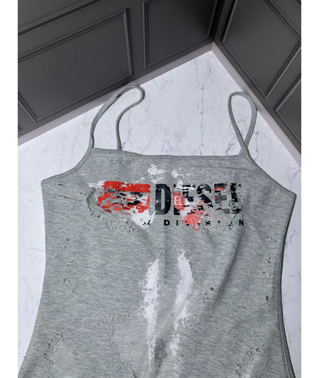 DIESEL Серое хлопковое повседневное платье, фото 6