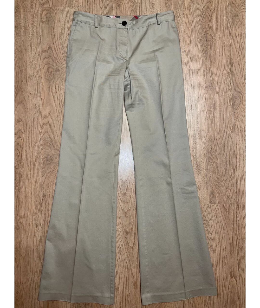 BURBERRY Бежевые хлопковые прямые брюки, фото 5